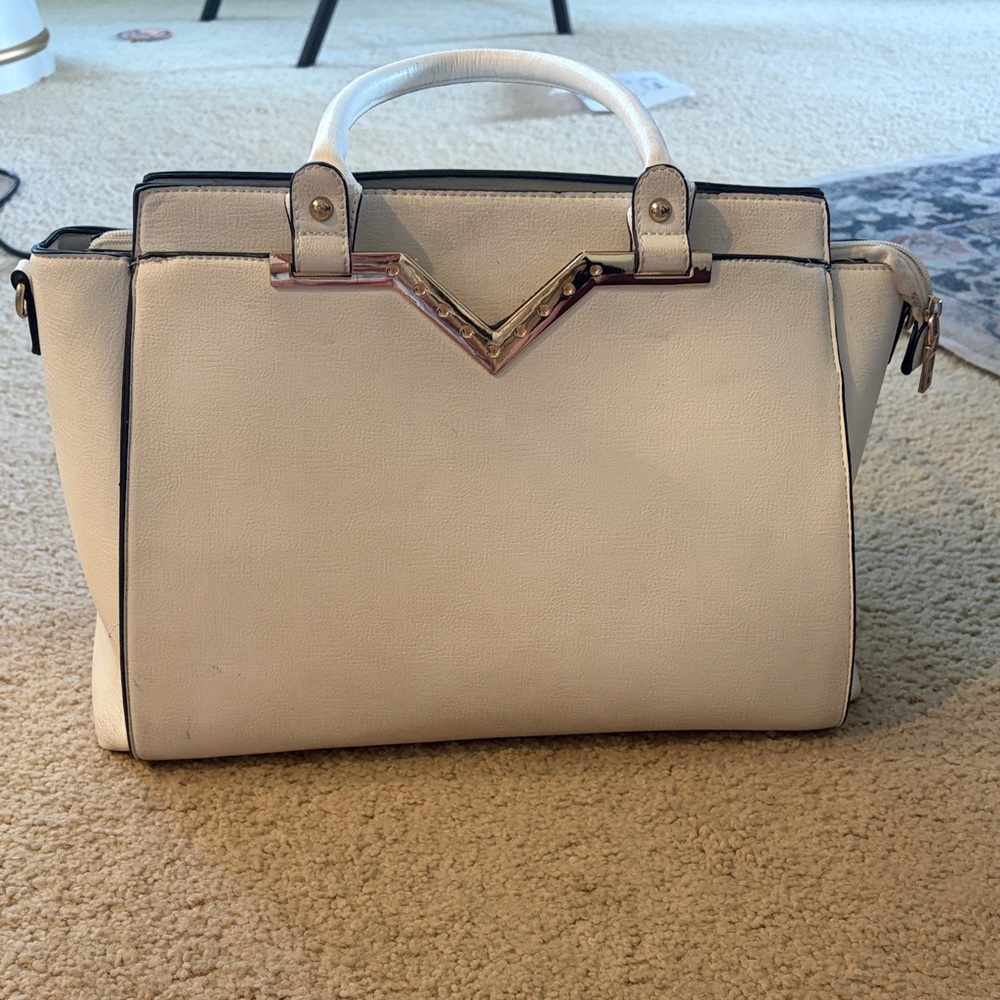 Elegant White Satchel Bag